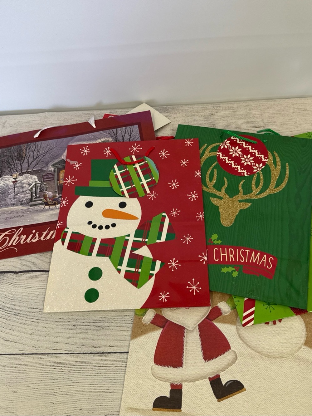 Christmas Gift Tags & Gift Bag Bundle 7 Pieces Christmas Town Theme On 2